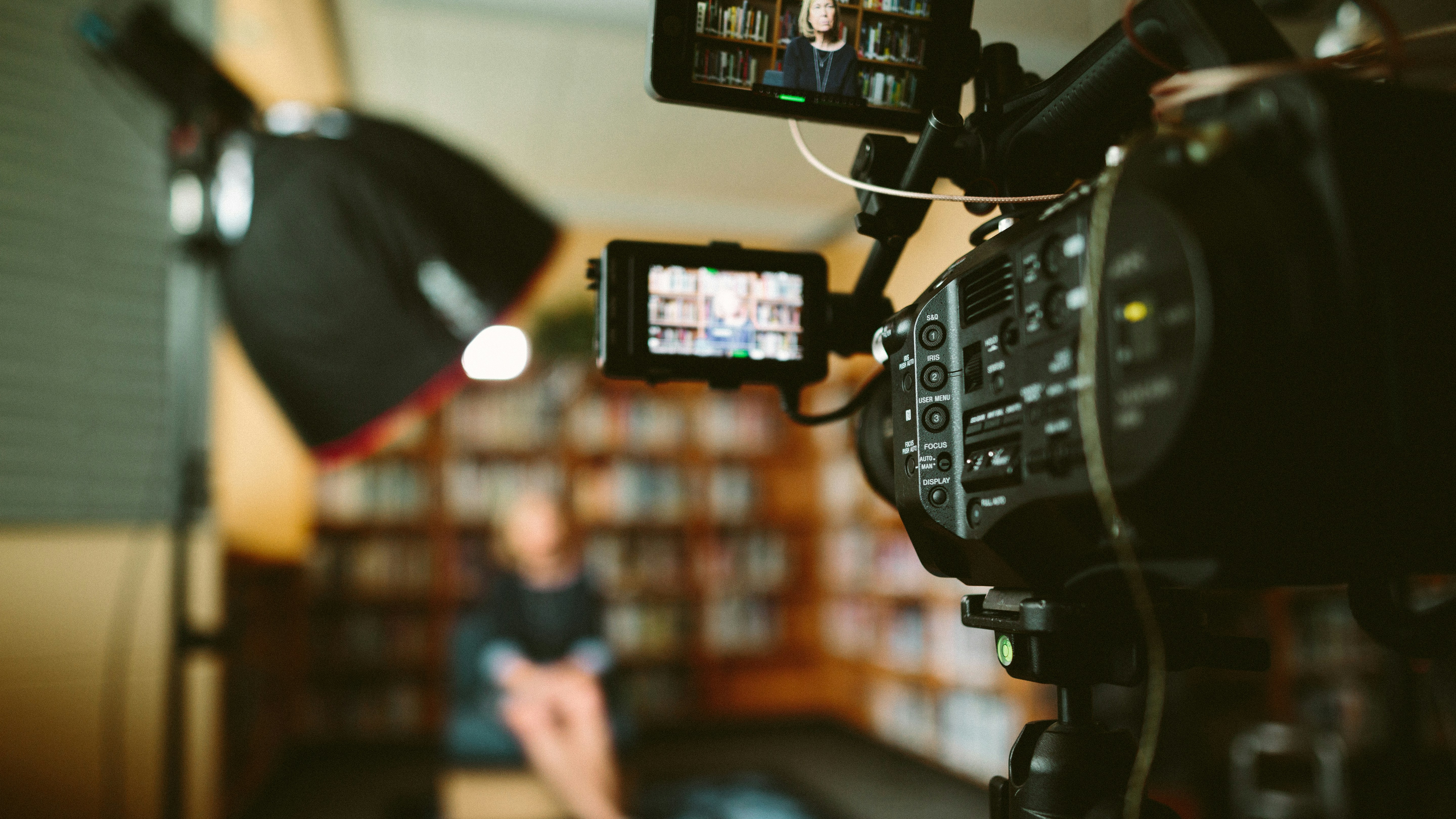 A camera on a desk